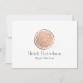Elégante Beauté Mandala Logo Rose Gold Carte cadea (Dos)