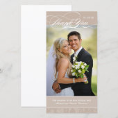 Elegante Bedank Foto Kaart (4x8) (Voorkant / Achterkant)