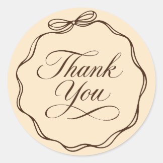 Elegante Bedank Sticker Calligrafie Boog Frame