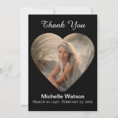 Elegante begrafenis hart foto dank je kaart (Voorkant)