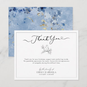 Elegante begrafenis Kaart met Dove Golden Blue Flo