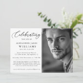 Elegante begrafenis viering van het leven Foto Mem Kaart (Staand voorkant)