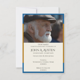 Elegante begrafenisaankondiging Kaart - klein form