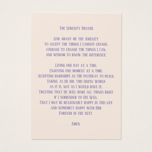 Elegante begrafenisdienst gebedsgebed Kaart (Achterkant)