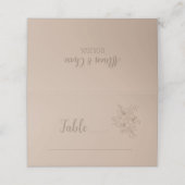 Elegante Beige Bloemige Bruiloft (Buitenkant ongevouwen)