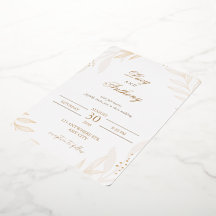 Elegante Beige Bloemige Trouwuitnodiging Template