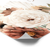 Elegante Beige Boho Pampas Gras Kaarten & Cadeaus Poster (Hoek)