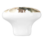 Elegante Beige Bruine Bloemen Bloemen Keramische K Keramische Knop (Zijkant)