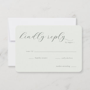 Elegante Beige Calligrafie RSVP Kaartje