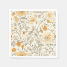 Elegante beige en gele botanische illustratie