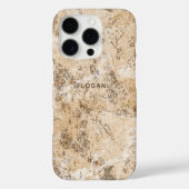 Elegante Beige Grunge textuur aangepaste naam Case-Mate iPhone Case (Achterkant)
