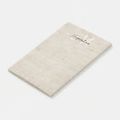 Elegante beige linnen textuur post-it® notes (Schuin)
