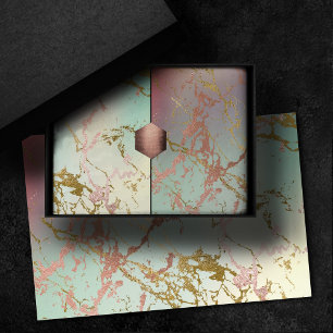 Elegante Beige Marmer Mint Salie Groene Roze Gou Tissuepapier