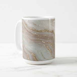 Elegante Beige Marmeren Achtergrond Met Gouden Gli Koffiemok
