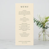 Elegante Beige Menutemplate Menu (Staand voorkant)