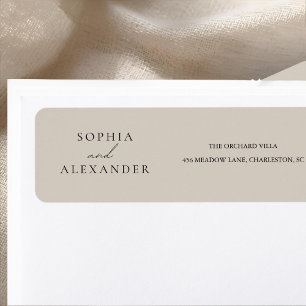 Elegante Beige minimalistische bruiloft Etiket