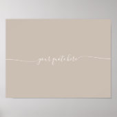 Elegante Beige Minimalistische Kalligrafie Custom Poster (Voorkant)