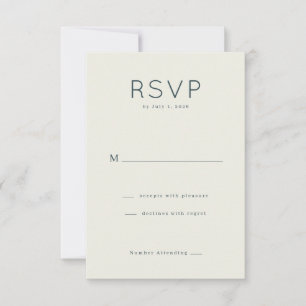 Elegante Beige Minimalistische RSVP Kaartje