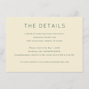 Elegante Beige Minimalistische Typografie Informatiekaartje
