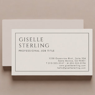 Elegante Beige Minimalistische Zakelijke Stijl Visitekaartje