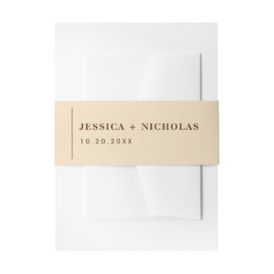 Elegante Beige Moderne Minimalistische Trouwdag Uitnodigingen Wikkel