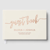Elegante Beige Neutral Cream Moderne Minimalist Gastenboek (Voorkant)