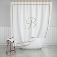 Elegante Beige Rand Schrift Monogram