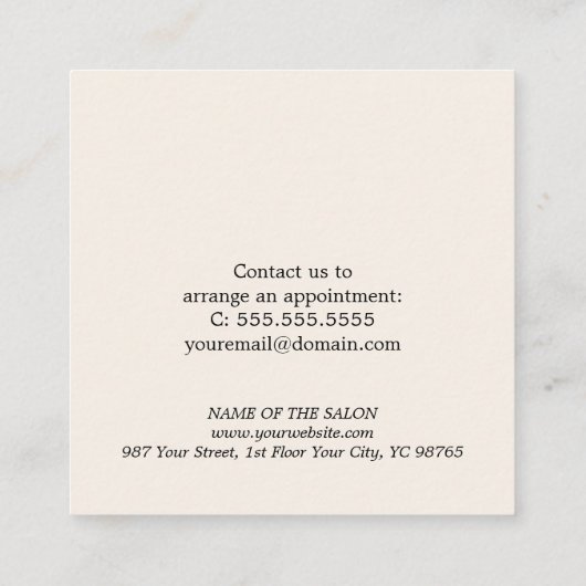 Elegante Beige Red Green Heart Salon Vakantie Kortingskaartje (Achterkant)