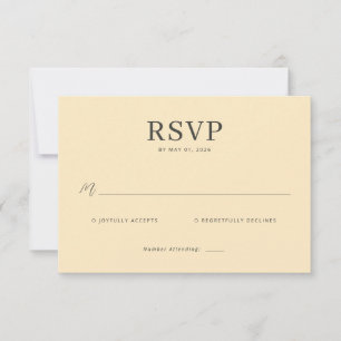 Elegante Beige RSVP kaart