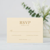 Elegante Beige RSVP kaart (Staand voorkant)