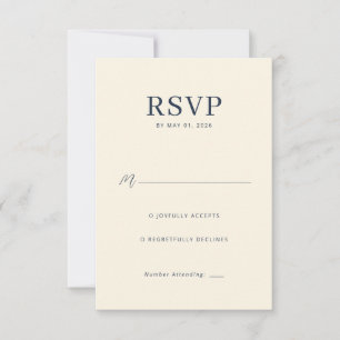 Elegante Beige RSVP kaart