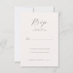 Elegante Beige RSVP kaart