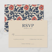 Elegante Beige RSVP Kaart (Voorkant / Achterkant)
