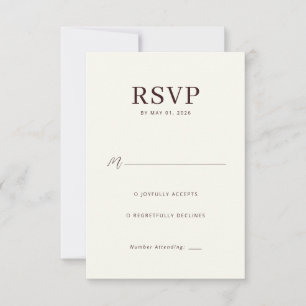 Elegante Beige RSVP kaart