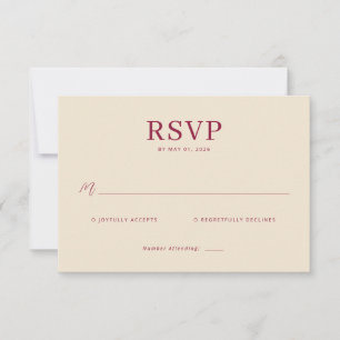 Elegante Beige RSVP-kaart RSVP Kaartje