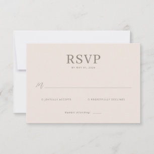 Elegante Beige RSVP-kaart RSVP Kaartje
