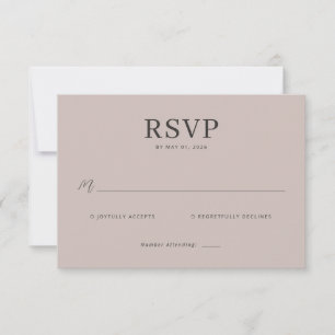 Elegante Beige RSVP-kaart RSVP Kaartje