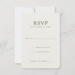 Elegante Beige RSVP-kaart RSVP Kaartje