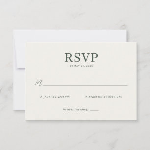 Elegante Beige RSVP-kaart RSVP Kaartje