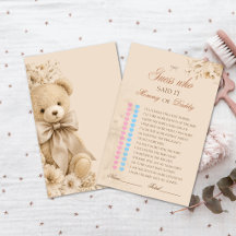 Elegante Beige Teddybeer Raad Wie Spelkaart