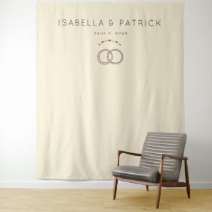 Elegante Beige Trouwringen Wandkleed