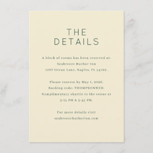 Elegante Beige Typografische Details Informatiekaartje