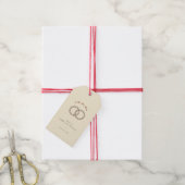 Elegante Beige Verstrengelde Ringen Cadeaulabel (Met Touw)