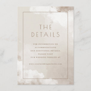 Elegante Beige Watercolor Wolken Informatiekaartje