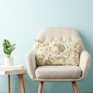 Elegante Beige Witte Toile Rozen Bloemen Kussen