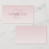 Elegante belettering en monogram | Roos Ombre Informatiekaartje (Voorkant / Achterkant)