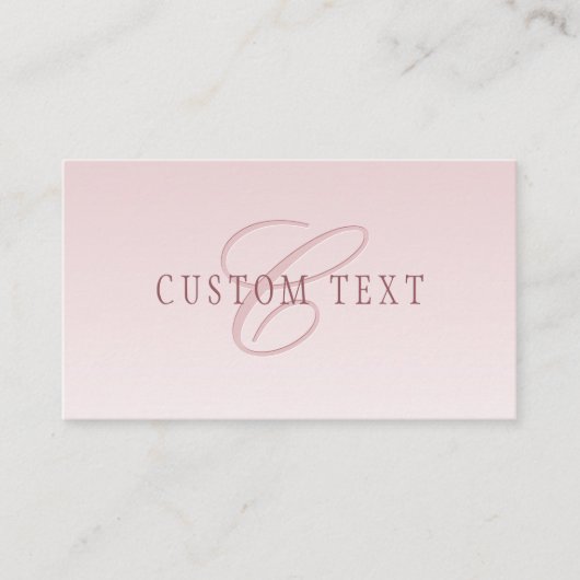 Elegante belettering en monogram | Roos Ombre Informatiekaartje (Voorkant)