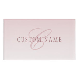 Elegante belettering en monogram   Roos Ombre Naambadge