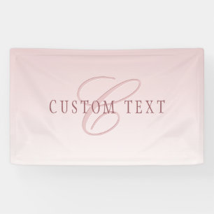 Elegante belettering en monogram Roos Ombre Spandoek