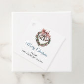 Elegante Bell Krans Vrolijk Kerstfeest Bedankjes Labels (In situ)